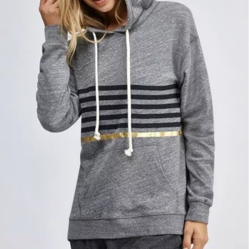 Sundry Foil Stripe Hoodie Sweatshirt